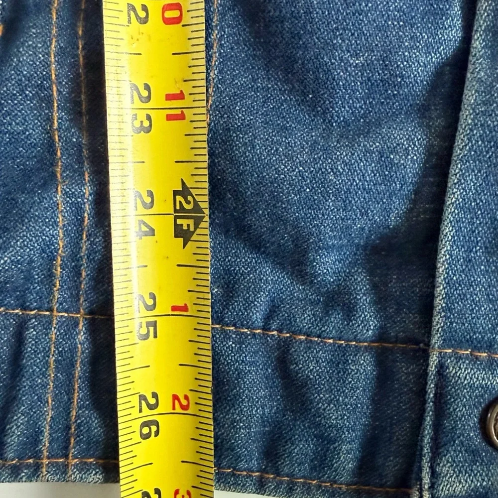 VTG Key Imperial Denim Trucker Jacket Insulated Men Large Corduroy Collar 44 Reg
